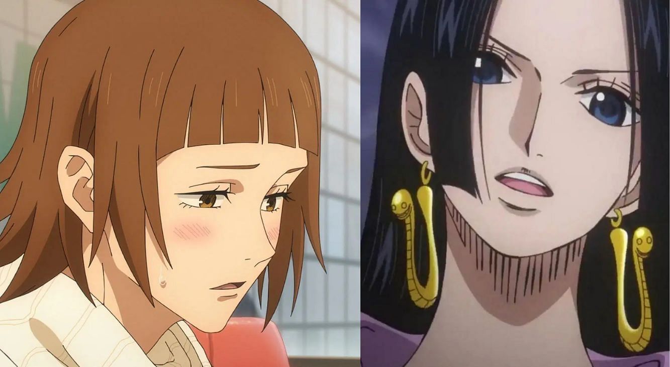 Yuko Ozawa and Boa Hancock as seen in their respective anime (Image via Toei Animation and MAPPA).